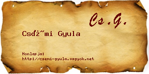Csémi Gyula névjegykártya