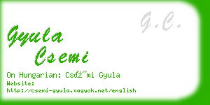 gyula csemi business card